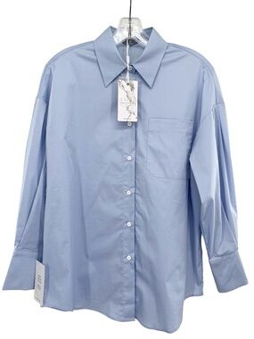 Lichi Germany Light Blue Relaxed Fit Button Down Dress Shirt New Oversized